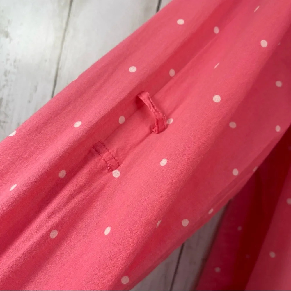 Lane Bryant Button Front Roll Tab Polka Dot Blous… - image 3